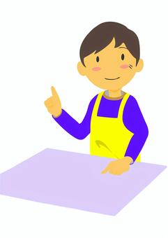 エプロン男子 男性,若い,エプロン,家事,料理,調理,diyのイラスト素材
