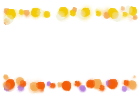 秋色の手描き水彩の滲むラインフレーム