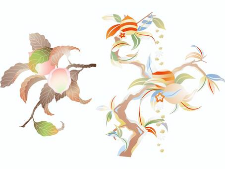 And material, JPG, PNG and AI And material, и, японский стиль, персиковый, JPG, PNG and AI