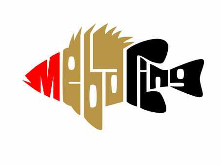 メバリングの魚型ロゴ文字 文字,ロゴ,チラシ,釣り,魚,メバル,ライトゲーム,ロックフィッシュ,海,堤防のイラスト素材