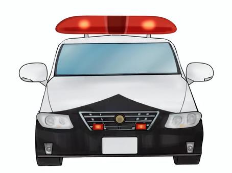 前から見たパトカー　イラスト パトカー,パトロールカー,警察,車両,車,前,前方,フロント,自動車,パトロールのイラスト素材