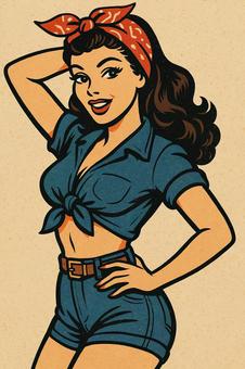 アメカジっぽいセクシーな女性10