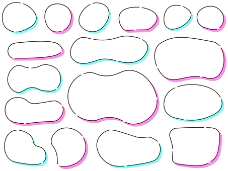 ポップな流体フレームセット ピンク 水色 フレーム,吹き出し,流体シェイプ,ビビット,ネオン,セット,ポップ,かわいい,ピンク,水色のイラスト素材