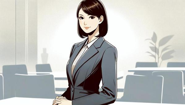 オフィスにいる女性会社員