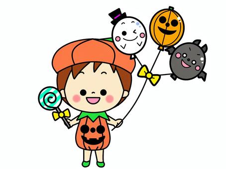 Halloween boys balloons and sweets, , JPG and PNG