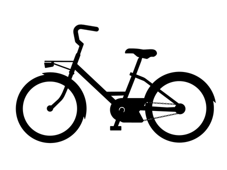 自転車＆自転車マーク 自転車,乗り物,2輪車,チャリ,チャリンコ,ママチャリ,マーク,貼り紙,ポスター,掲示のイラスト素材
