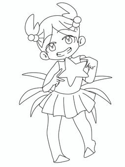 蟹座をモチーフにした女の子 星座,蟹座,モチーフ,女の子,塗り絵のイラスト素材