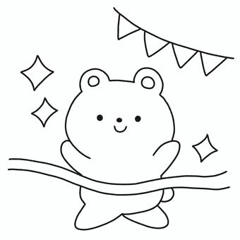 ゴールするくま ゴール,運動会,走る,1位,おめでとう,くま,動物,優勝,スポーツ,秋のイラスト素材