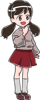 10代の女の子02 女の子,イラスト,デフォルメのイラスト素材