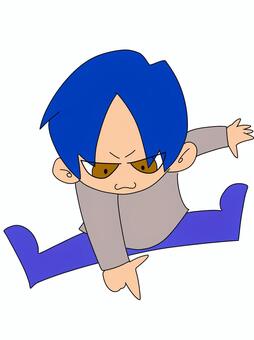 指差しをする男の子 子供,指差しポーズ,ミニキャラ,カラー,かわいいのイラスト素材