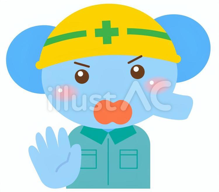 工事　禁止　ストップ　ぞう 工事,止まれ,禁止のイラスト素材