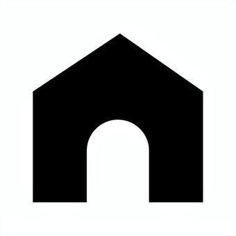 シンプルな家のシルエット素材 家,シルエット,オープンハウス,住宅,シンプル,影絵,モノクロ,アイコン,素材,挿絵のイラスト素材