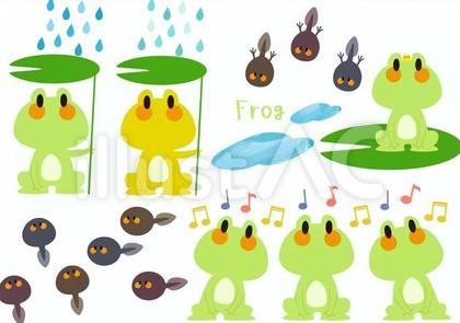 【素材|セット】かえる&おたまじゃくし