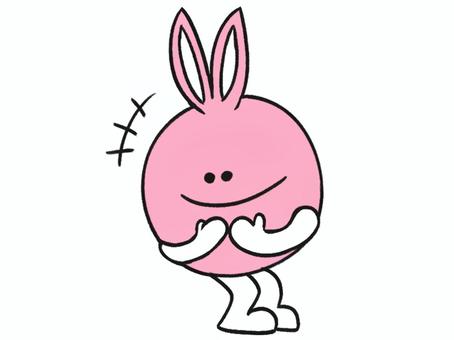 笑うウサギ(エフェクトが黒) 動物,生き物,ウサギ,笑う,手,足のイラスト素材