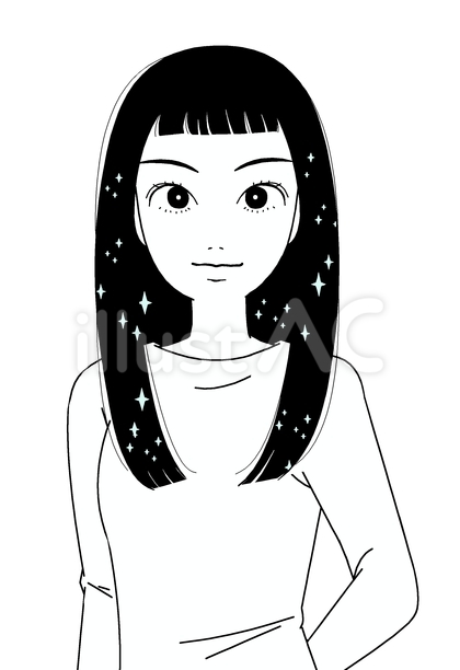 綺麗なロングヘアーの女性 キラキラ