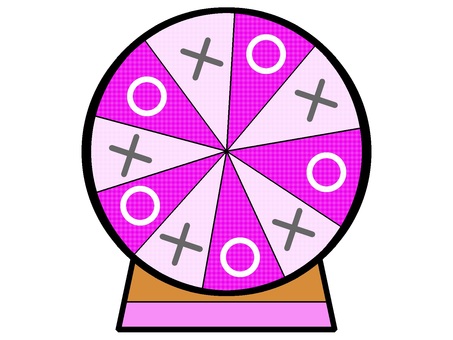 ルーレットのアイコン『紫』 ルーレット,円盤,回転,止める,当たり,はずれ,モチーフ,カラー,ゲーム,運試しのイラスト素材