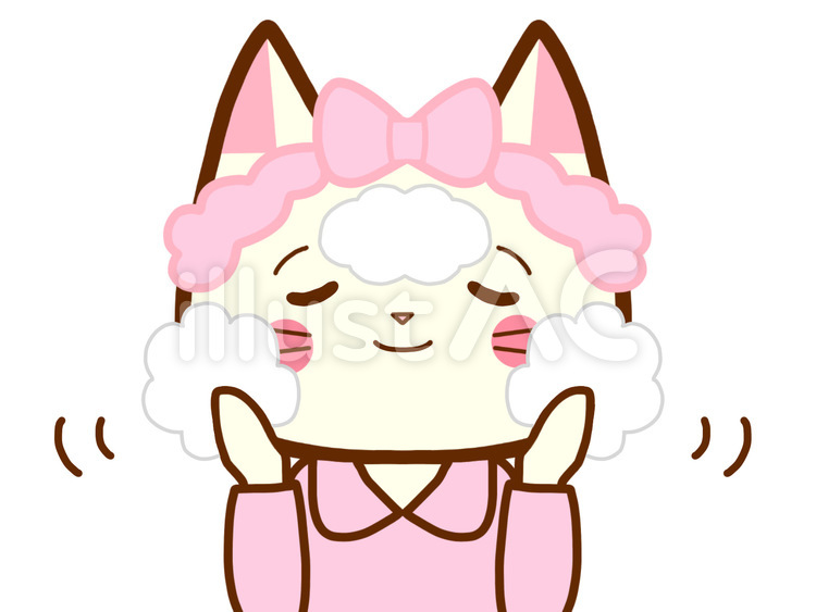 泡洗顔猫さん 美容,泡洗顔,洗うのイラスト素材