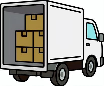 白の運搬用トラックです。 運搬,トラック,シンプル,荷物,積み込み,車両,物流,荷台,運送,荷役のイラスト素材
