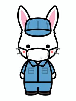 Rabbit worker wearing a mask, rabbit, rabbit, rabbit, JPG, PNG and AI