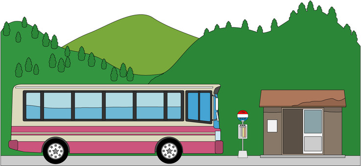 There are 3 edges of bus stop scenery There are 3 edges of bus stop scenery