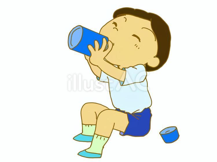水分補給 子ども,幼稚園,保育園のイラスト素材