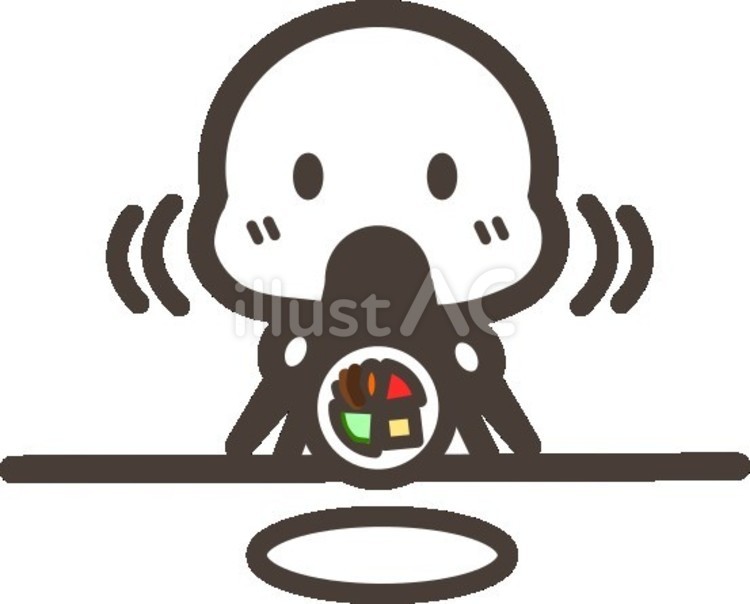 恵方巻をもぐもぐする棒人間（色あり） 節分,恵方巻,太巻きのイラスト素材