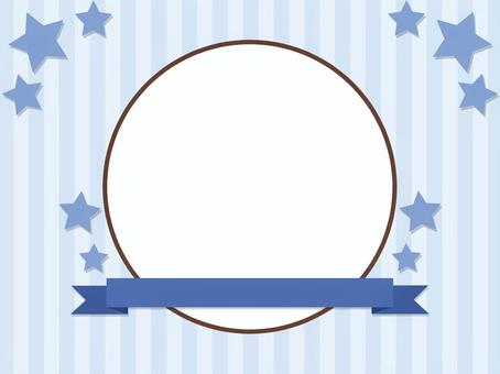 Round frame of blue stars and ribbons, ribbon, star, stripe, JPG and PNG