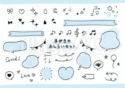 ペンと水彩の手描きあしらいセット