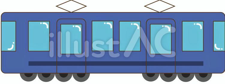 電車　青 電車,青,乗り物のイラスト素材