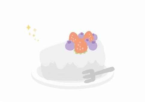 かわいいイチゴとブルーベリーのケーキ ケーキ,食べ物,スイーツ,かわいい,イチゴ,ブルーベリー,生クリーム,美味しい,デザート,甘いのイラスト素材