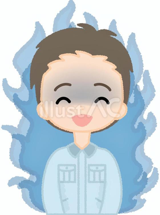 作業着男性秘めたる怒り 作業着,笑顔,暗いのイラスト素材