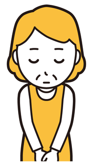  エプロンおばちゃん(黄)-140-バスト