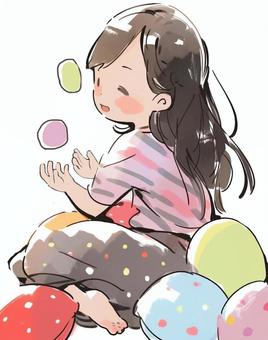 Illustration, child, girl, play, 