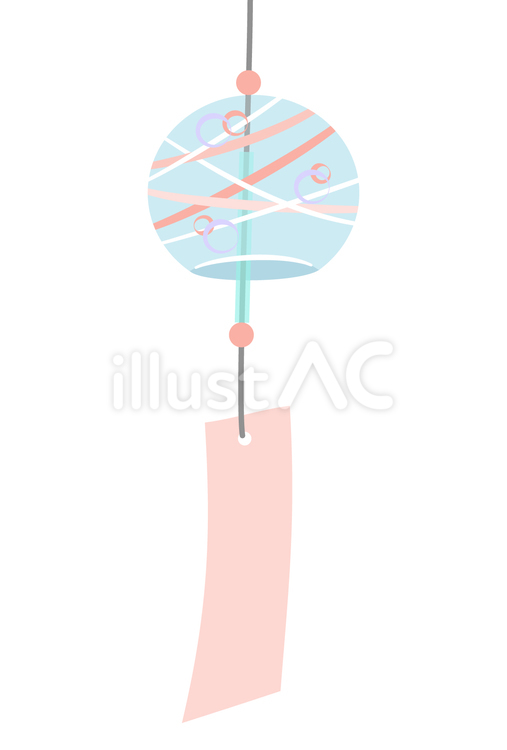 風鈴1個 風鈴,夏,1個のイラスト素材