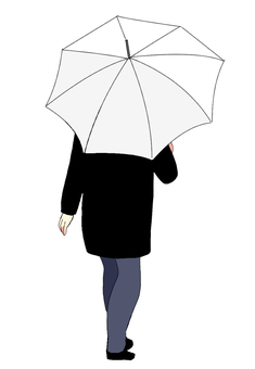 Illustration, umbrella, rain, walk, 