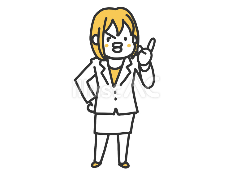めっ！と注意する女性 女性,先生,教師のイラスト素材
