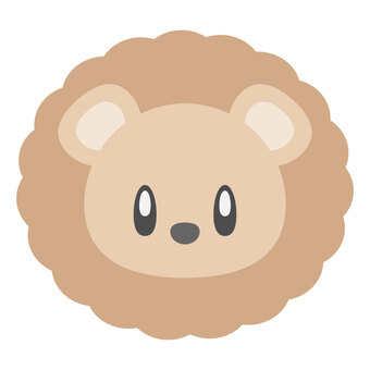 可愛いライオンの顔アイコン ライオン,肉食獣,猛獣,動物,生き物,アイコン,顔,頭,可愛い,シンプルのイラスト素材