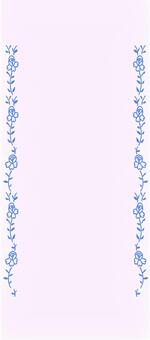 一筆箋　青いお花のステッチ2 花,刺繍,植物,ステッチ,カード,手紙,便箋,一筆箋のイラスト素材