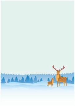 冬の雪国背景 冬の雪国背景 クリスマス,冬,雪,林,冬季,森林,トナカイ,植物,12月,クリスマスイブのイラスト素材