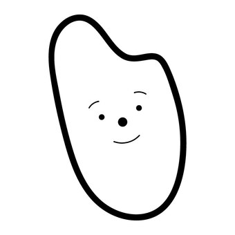顔つきの米粒 米粒,ごはん粒,白,精米,胚乳,白米,粒,米,米飯,主食のイラスト素材