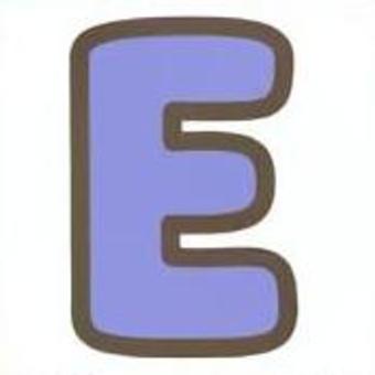 アルファベット　E アルファベット,英語,文字,e,青のイラスト素材