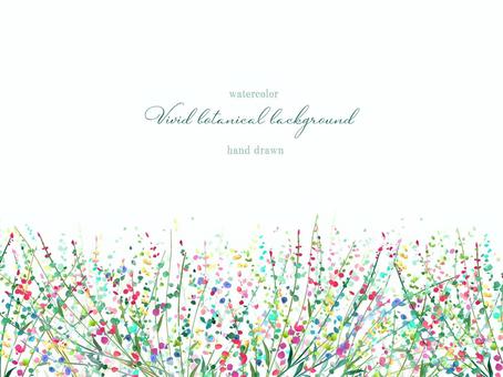 Vivid botanical watercolor background horizontal composition, JPG, PNG and AI Vivid botanical watercolor background horizontal composition, , JPG, PNG and AI