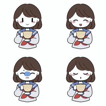 Girl drinking matcha, Girl drinking matcha, girl, tea ceremony, expression,