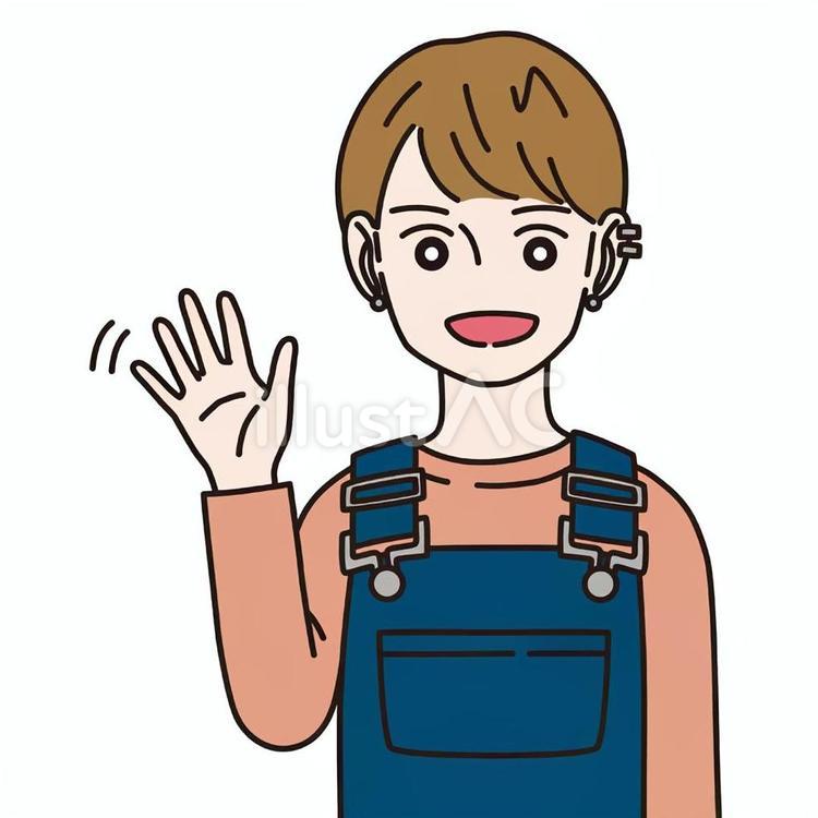 【アイコン用画像】女性_挨拶する_6 表情,感情,笑顔のイラスト素材