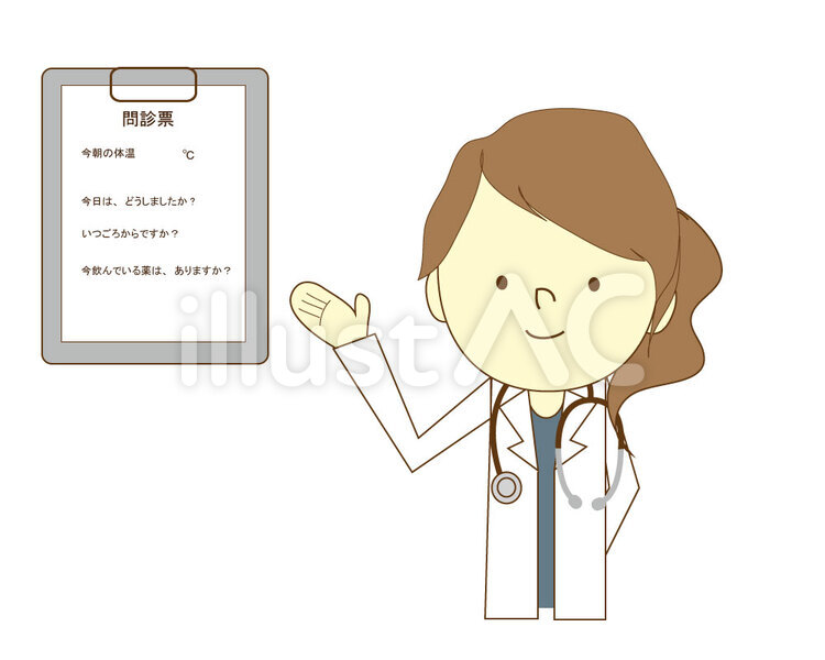 doctor 問診票,女医,福祉のイラスト素材