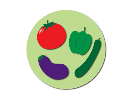 Summer vegetables illustration material, summer vegetables, tomato, eggplant, JPG and PNG