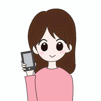 スマホを見せる女の子 スマホ,画面,女の子,女性,上半身,キャッシュレス,スマホ決済,スマートフォン,電子マネー,支払いのイラスト素材