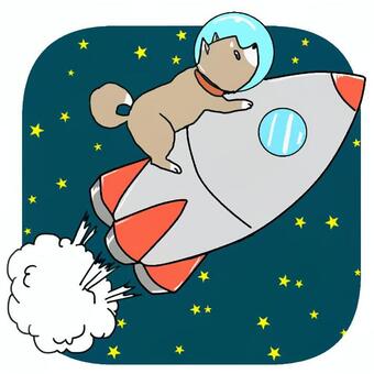 Shiba Wanko and Rocket, shiba inu, dog, space, JPG and PNG