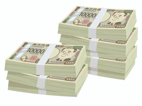 一万円札の札束いっぱい 一万円札の札束いっぱい お金,札束,紙幣,日本円,一万円札,現金,新札,帯封,銀行,貯金のイラスト素材