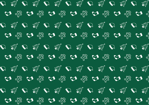 #3469緑背景クリスマス総柄 クリスマス,総柄,パターン,クリスマス柄,クリスマス背景,緑背景,シームレス,繰り返し柄,アイコン柄,クリスマスツリーのイラスト素材